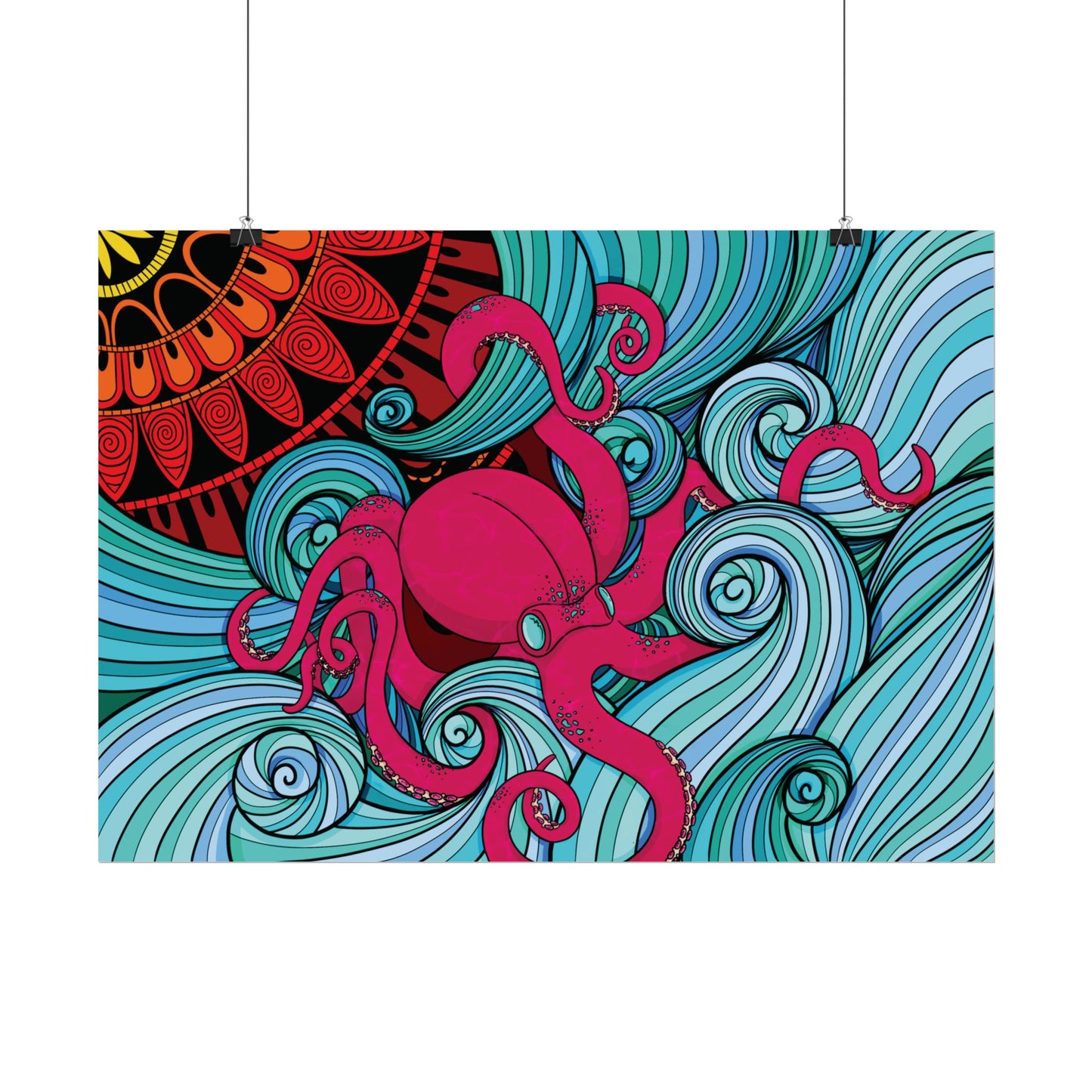 Kunst Poster Print - Octopus Waves