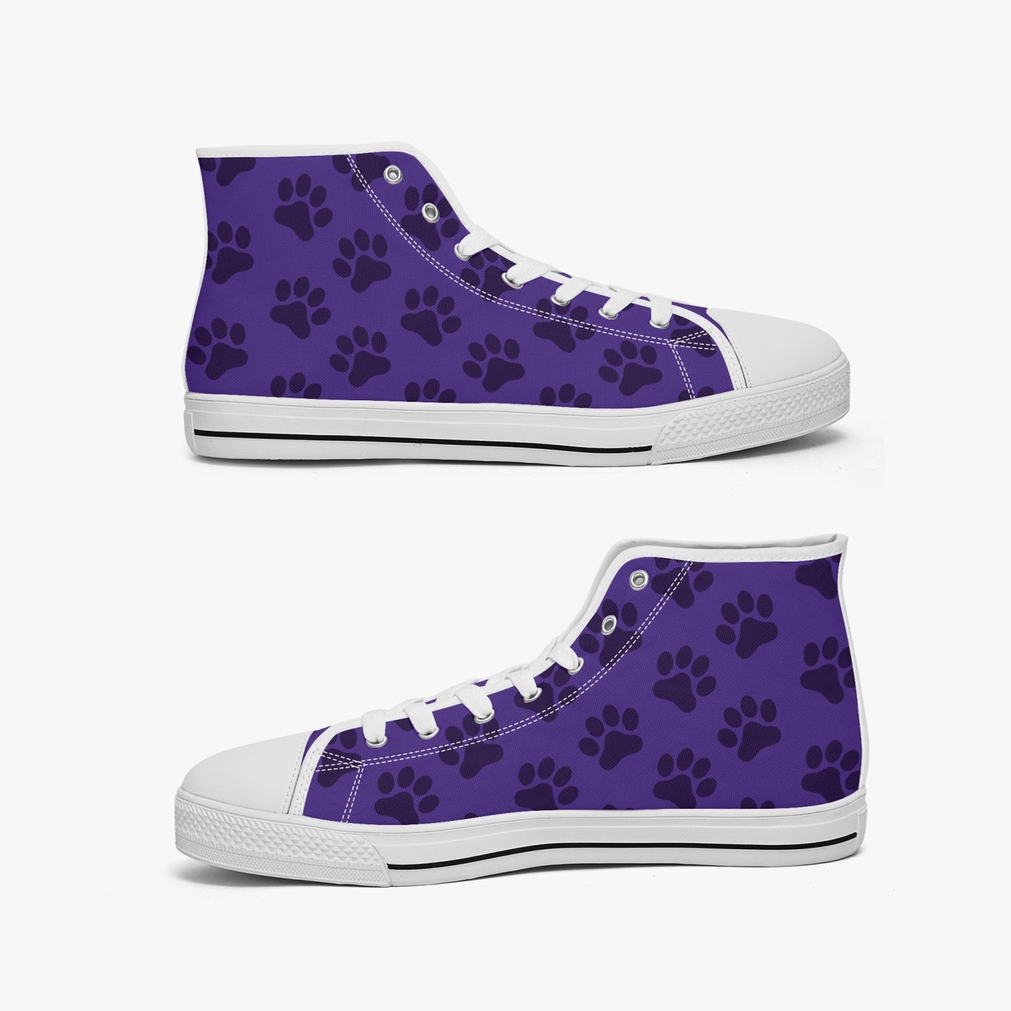 Hoge canvas sneaker - Purple Paws