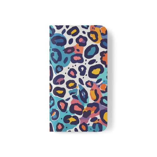 iPhone Flip Case - Blue Leopard