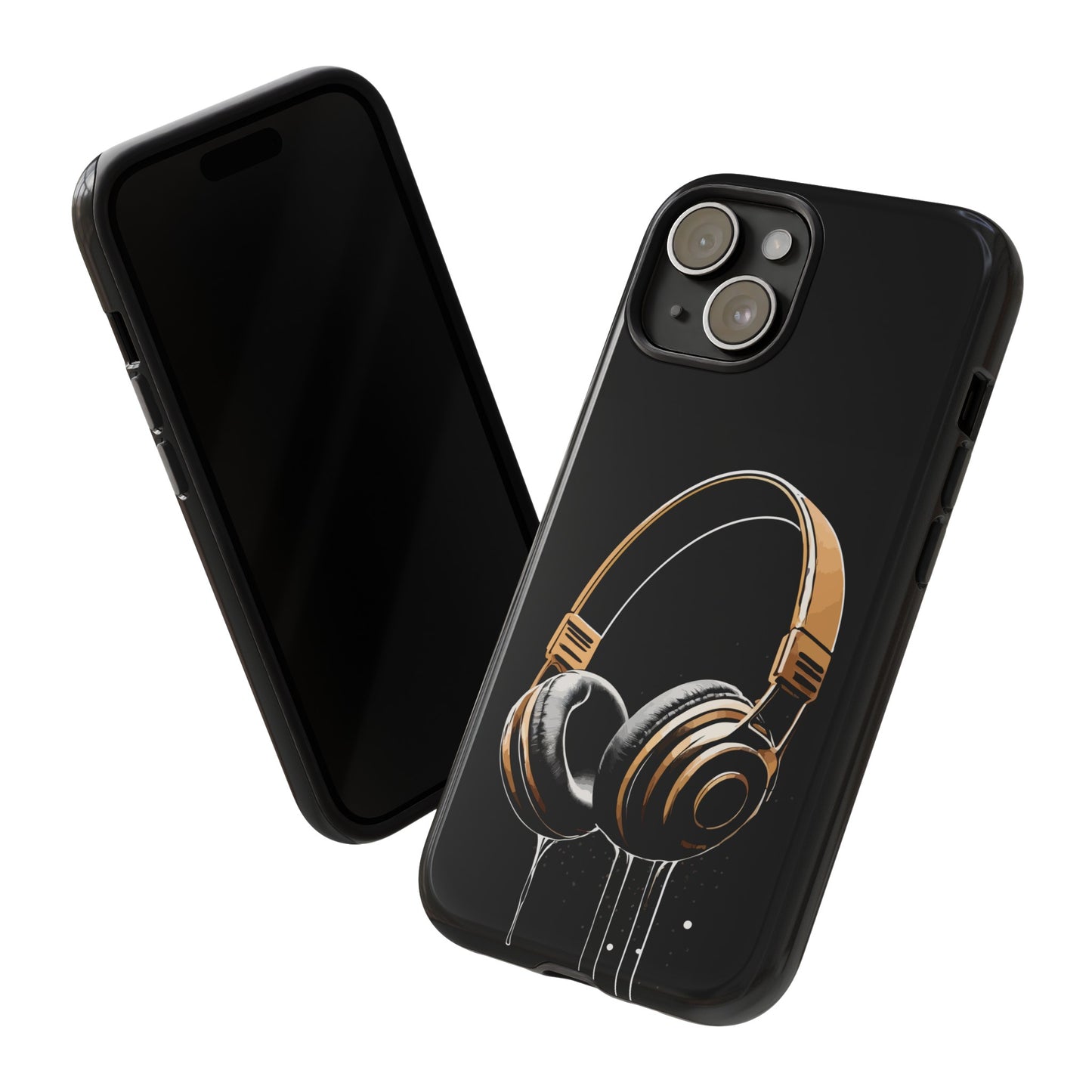 iPhone Hardcover - Golden Headphones