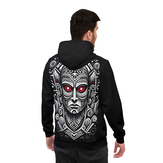 Hoodie met volledige rugprint - Tribal Mask B&W