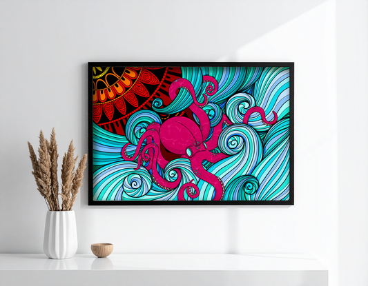 Kunst Poster Print - Octopus Waves