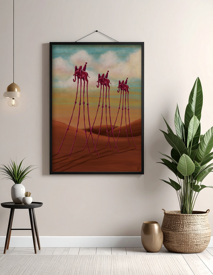 Kunst Poster Print - Dali's Elephants in Pink