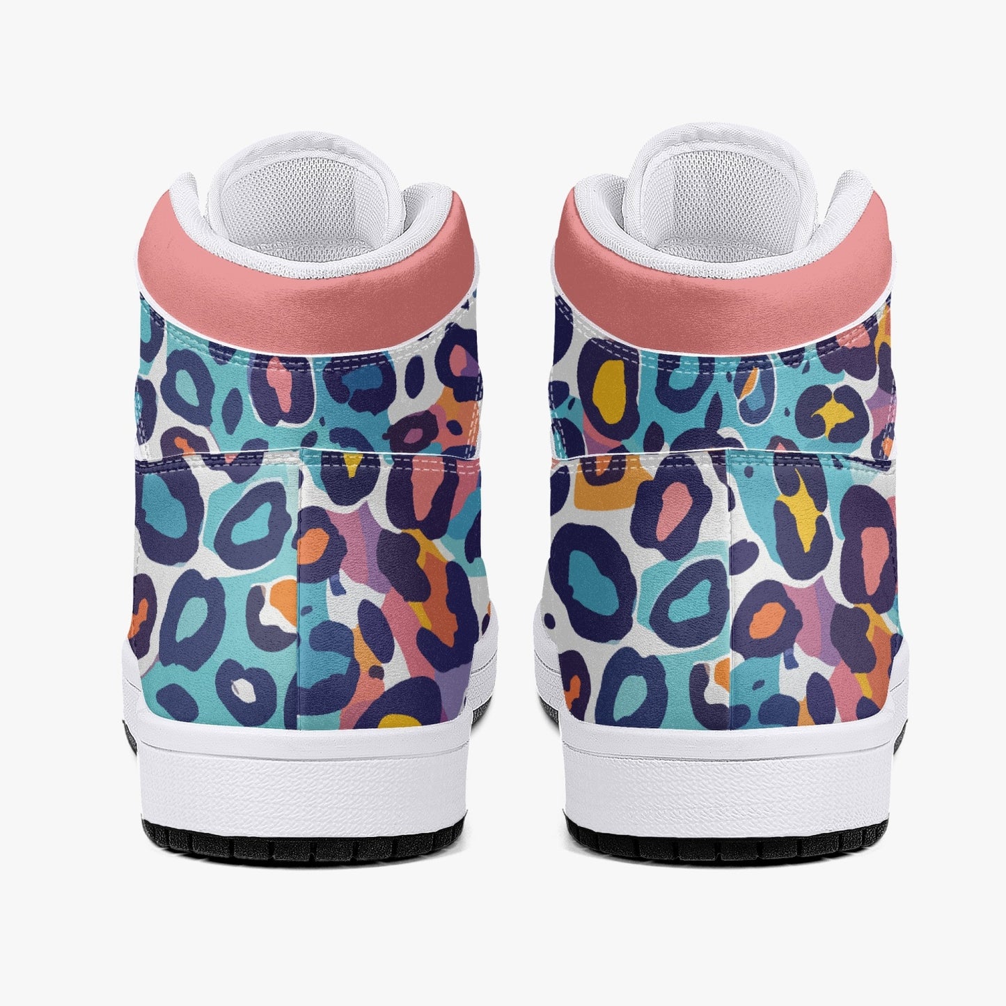 Hoge kunstleren Sneakers - Blue Leopard