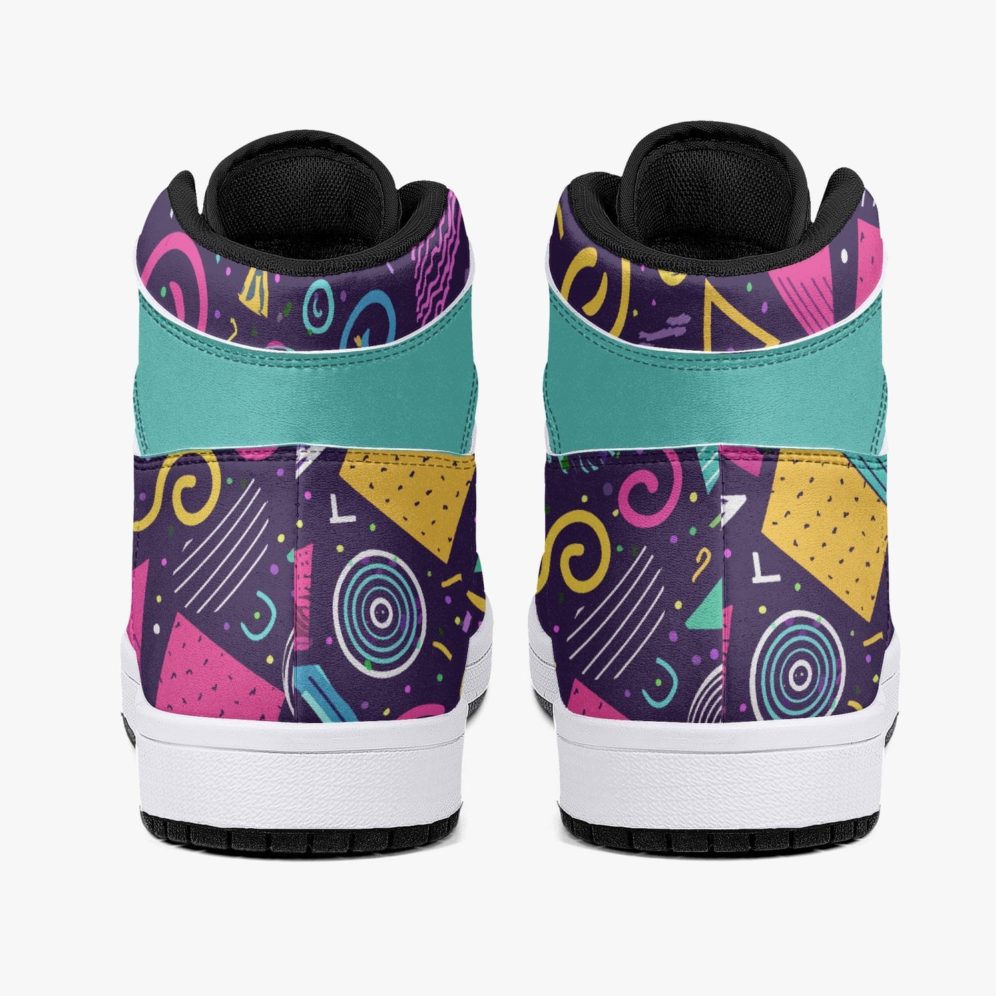 Hoge kunstleren sneakers - Eighties Print (purple)