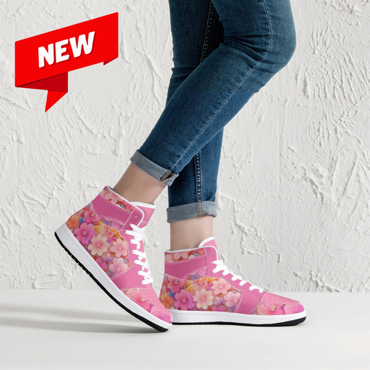 Hoge kunstleren sneakers - Pretty in Pink