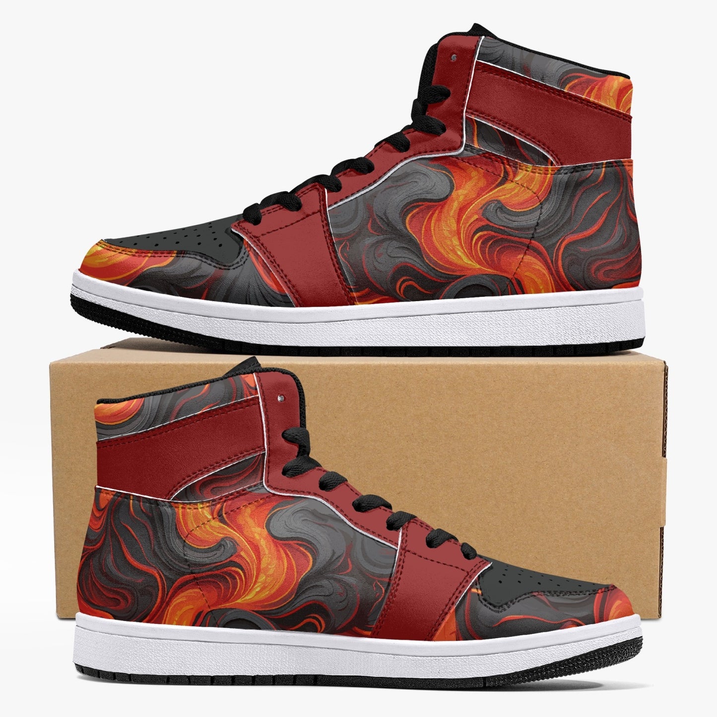 Hoge kunstleren sneakers - Molten Lava