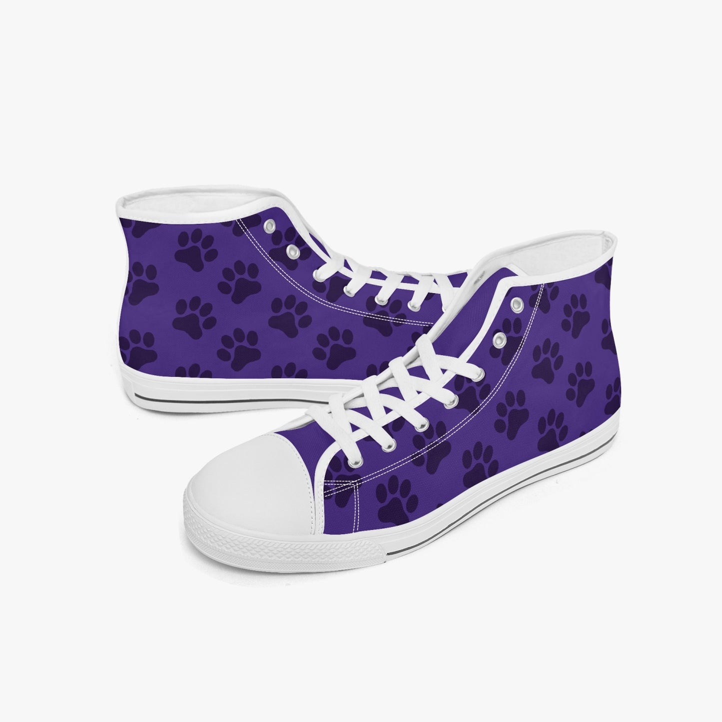 Hoge canvas sneaker - Purple Paws